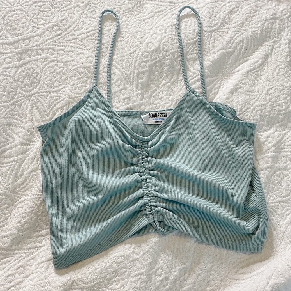 Blue ruched top